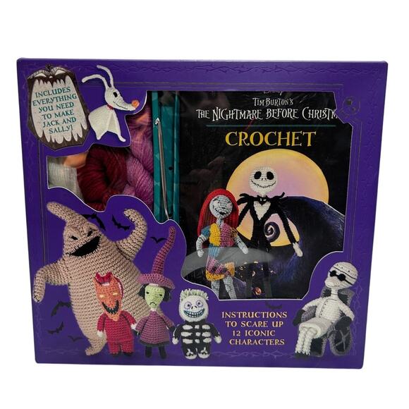 Disney Tim Burtons The Nightmare Before Christmas Crochet Kit Jack Sally Booklet - Picture 1 of 10